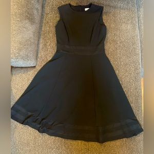 NEVER WORN!!! Calvin Klein fit & flare illusion trim dress in black size 2!!!